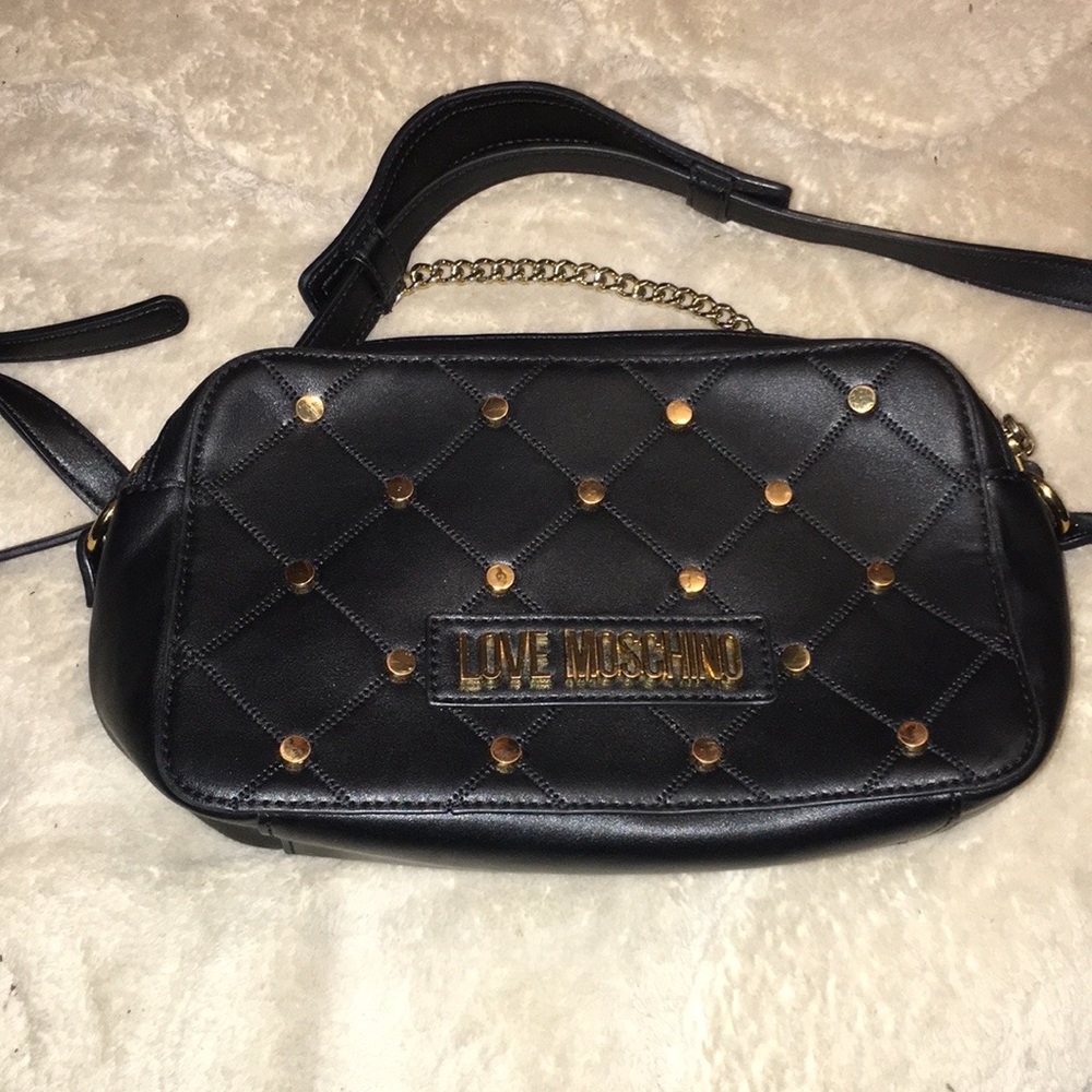 Love Moschino Studded Double Zip Crossbody Bag